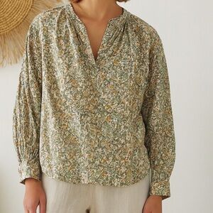 Xirena Long Sleeve Cotton Romi Blouse in Ivory Floral